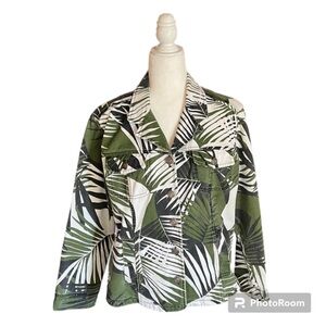 Chico’s Additions Camouflaged Cargo Jacket Size 2 (L/12)